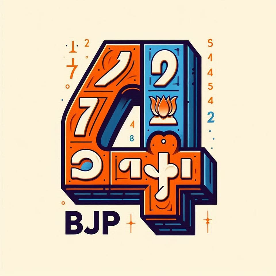 India's ruling party BJP's predilection for numbers, especially Number 4